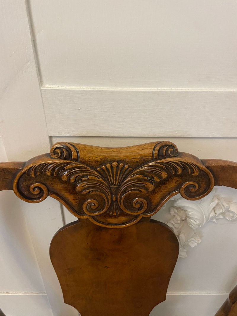 Outstanding Quality Set of 12 Antique Victorian Burr Walnut Dining Chairs - Image 15